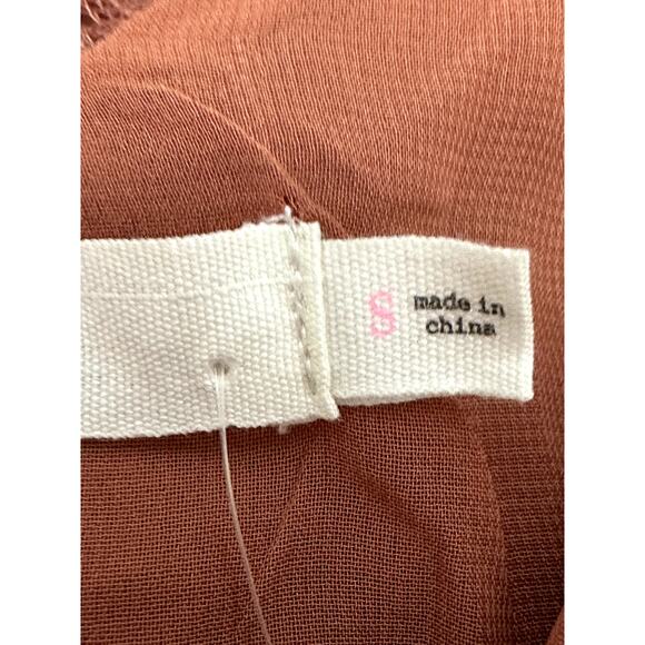 Lush Sleeveless Lace Top Trimmed Back Cami Lightweight Burnt Orange W Small NWT - Picture 10 of 11